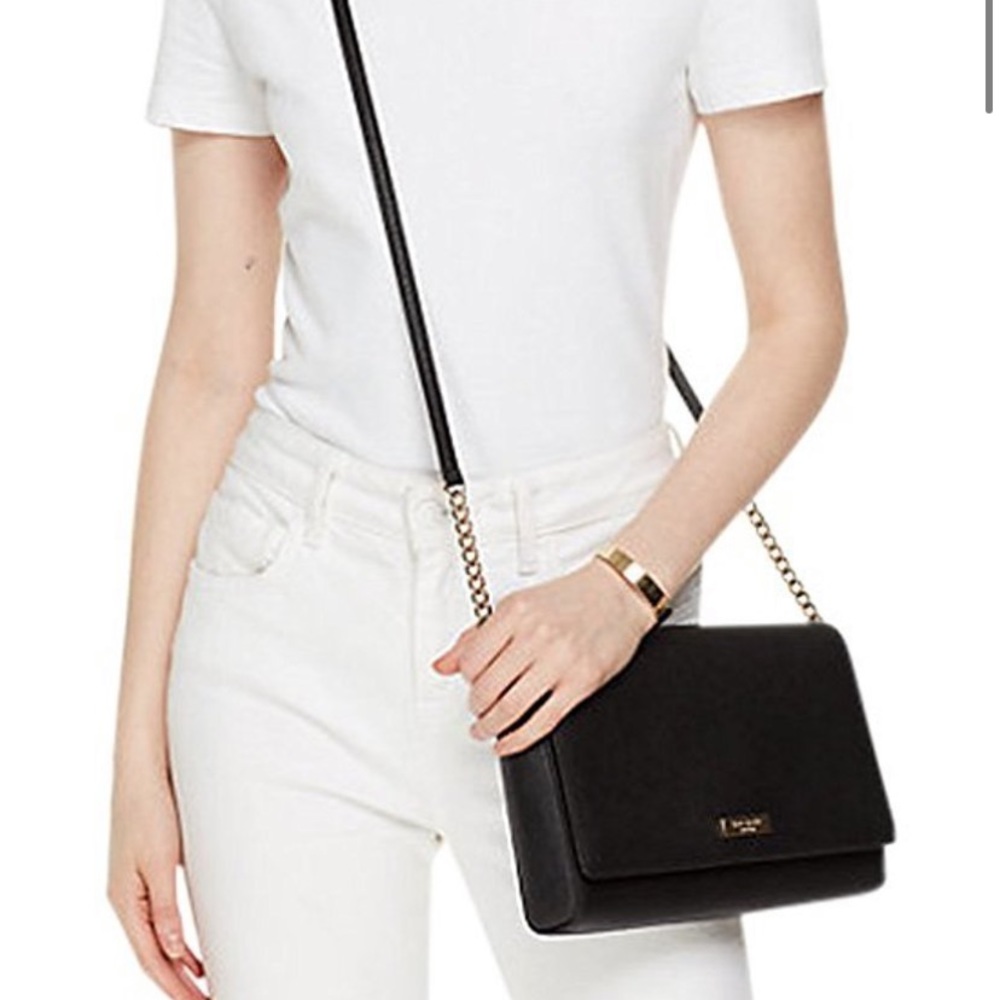 Kate Spade black crossbody bag with gold chain